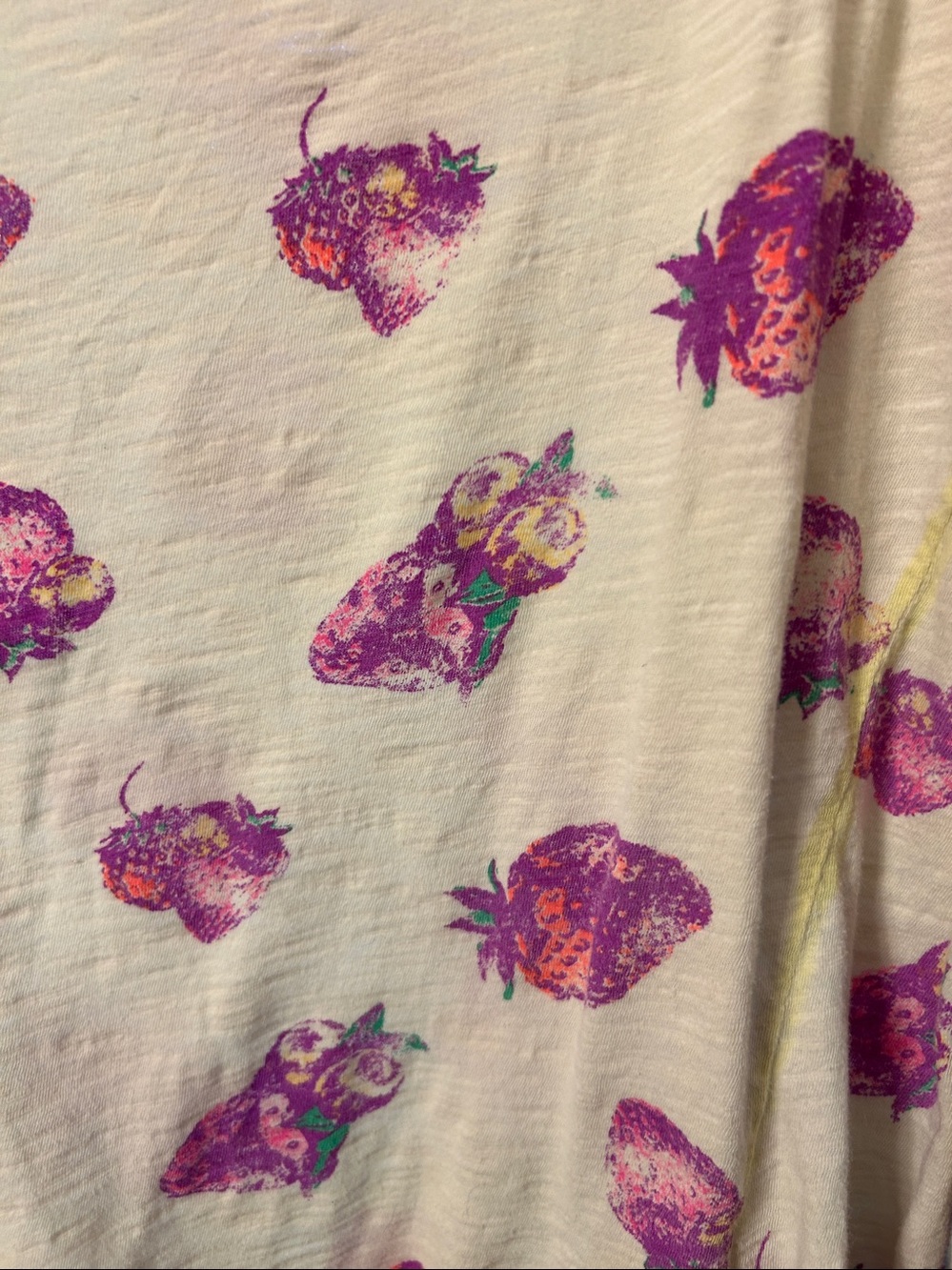 Magnolia Pearl Cream Long Sleeve Tee with Pink/Purple Strawberry Print - Picture 4 of 9